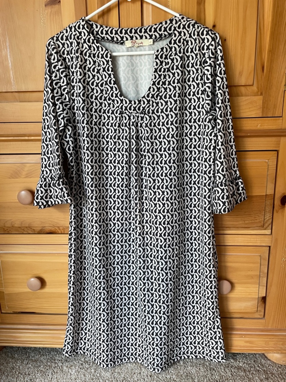 Aryeh Black & White Geometric dress